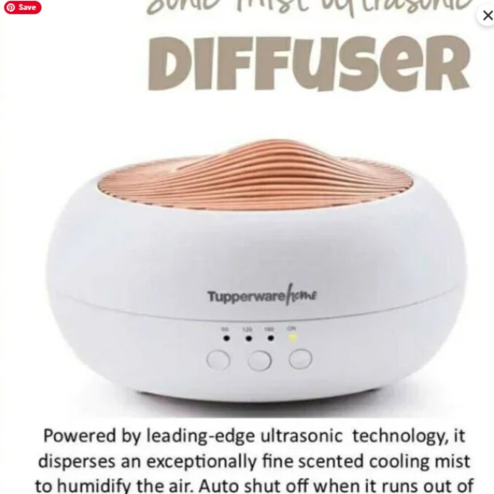 Tupperware Sonic Mist Ultrasonic Electrical Diffuser Aromatics Home